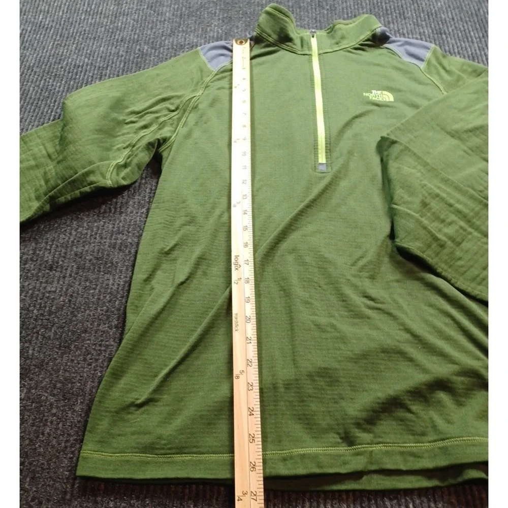 North Face Pullover Mens Large Long Sleeve 1/4 Zip Casual‎ Lightweight Green